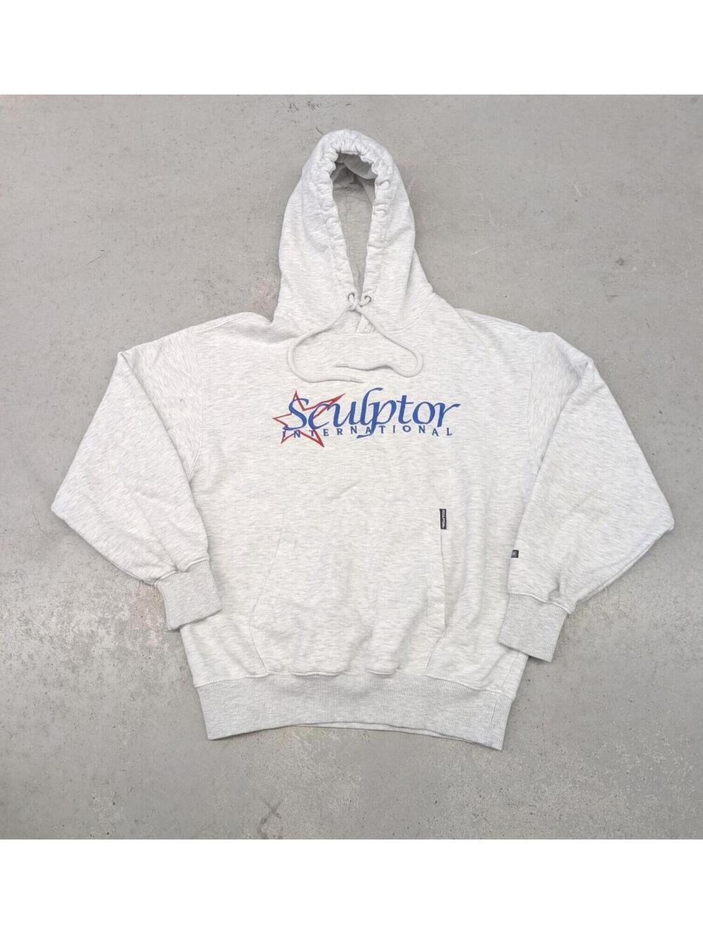 Sculptor International Essential Star Script Gray Hoodie